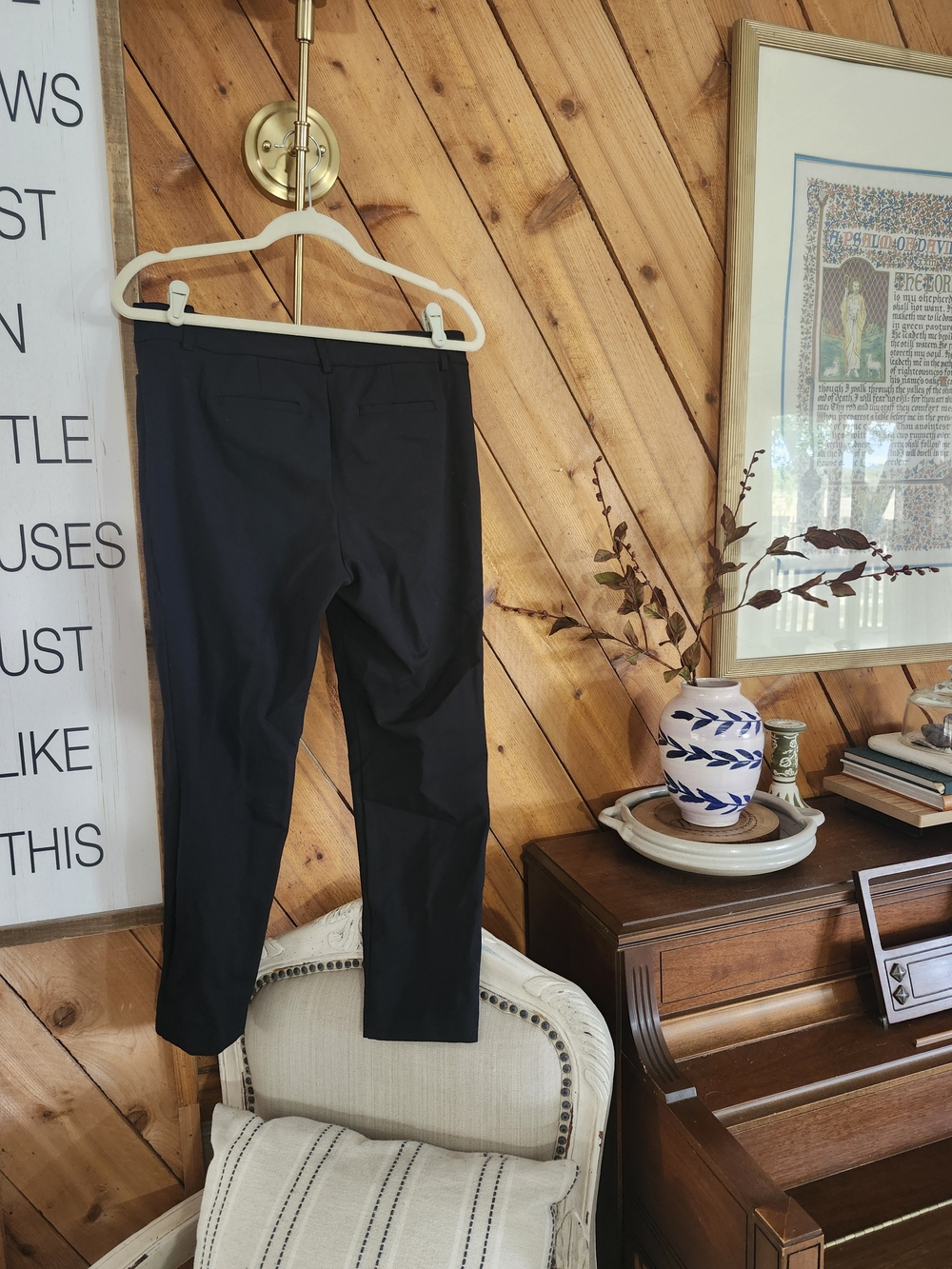 Liz Claiborne Tailored Emma Black Ponte Slim Ankle Trousers Pants 8 26" Slacks - Picture 3 of 8